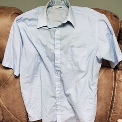 Men's Blue Button Up Work Shirt XL
