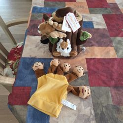 BRAND NEW WITH TAGS UNIPAK FINGER PUPPET TREE & MONKEY HAND PUPPET  SEE DESCRIPTION