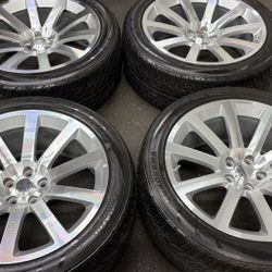 20 INCH POLISHED BRAND NEW RIMS AND TIRES 5 lug
