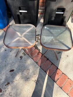 Pair of Glass Top Side Tables must pick up now today or tomorrow