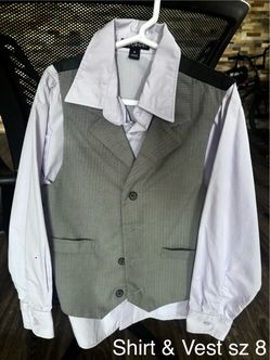 Boys shirt and vest sz 8