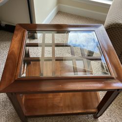 Palliser Cherry Wood and Glass  Coffee/End Table
