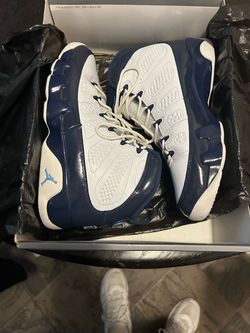 Air Jordan 9 White Navy Blue Sneakers