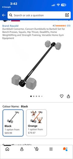 Rawaild Dumbbell to Barbell Converter Bar