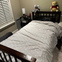 Twin bed frame and mattress