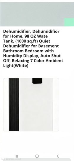Dehumidifier, Dehumidifiers for Home, 98 OZ Water Tank, (1000 sq.ft) Quiet Dehumidifier for Basement Bathroom Bedroom with Humidity Display, Auto Shut