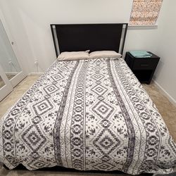 Queen Bed with Side table for sale