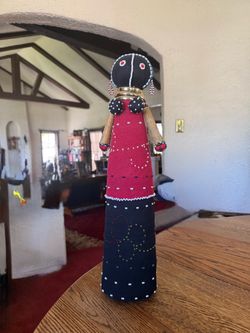 RARE VTG Large 18.5" Handmade AFRICAN N'DEBELE Ceremonial Doll