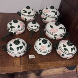 Franciscan, Desert, Rose, Pots,8  Pc Set