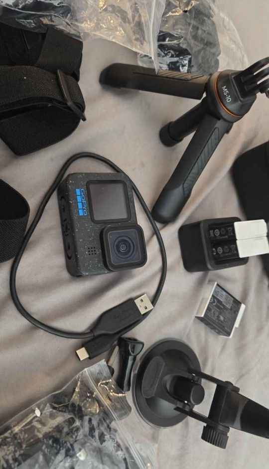 GoPro Hero Black 12 BUNDLE with a BUNCH of extras including 3 extra batteries