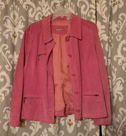 i.e. relaxed Pink Suede Women's Jacket Size Large