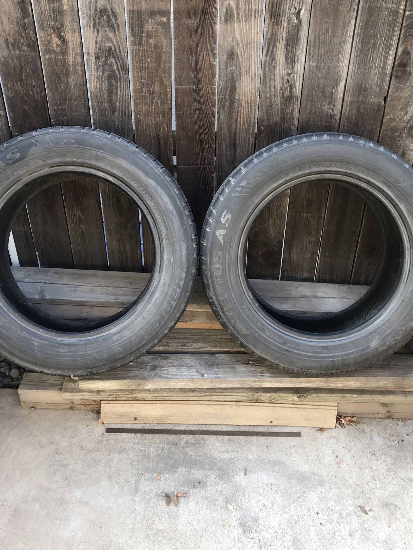 Two 255 55R/18 tires