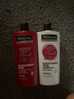 Tresemee shampoo & conditioner Keratin smooth color treated hair .