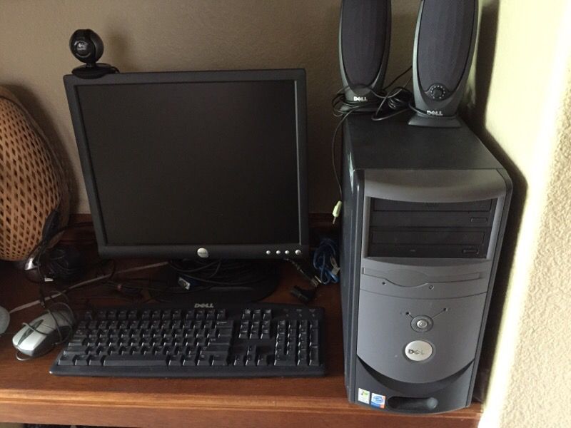 Dell dimension 4700 home edition desktop computer w monitor and speakers