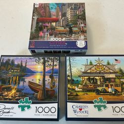 3 Premium 1000-piece Jigsaw Puzzles