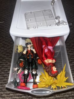 Mixed Figure Collection + Storage Drawer Organizer (GI Joe / My Hero / Marvel Mix Lot)
