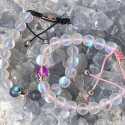 Natural Moonstone Gemstone Bracelet Set
