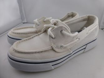 Sperry Top-Sider Women's Size 5.5 M White Canvas Mesh Boat Shoes Comfort - S2