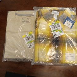 New, in bag, 2 Large mens tops