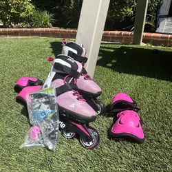 Pink Adjustable Rollerblades