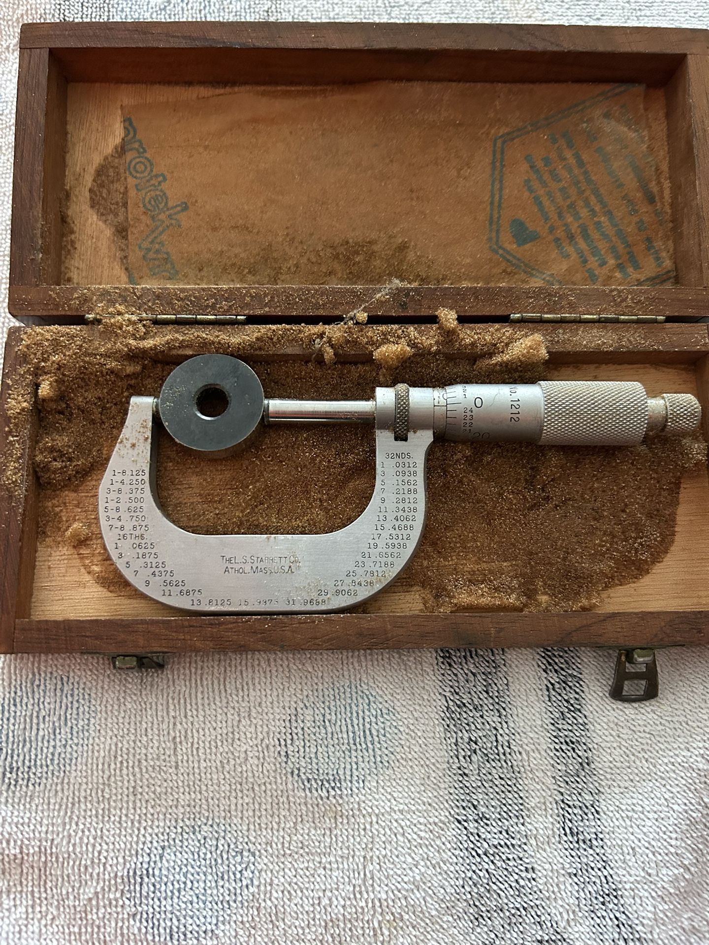 Starrett 1-2” OD Micrometer