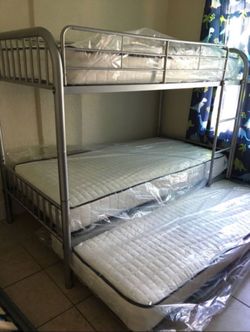 Twin/Twin/Twin Bunk Bed Mattresses Included