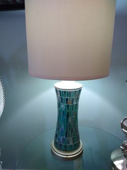 Mosaic Stained Glass Peacock Table Lamp 