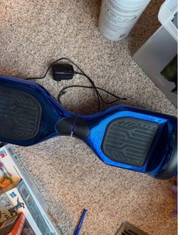 Blue Chrome Hoverboard with Charger