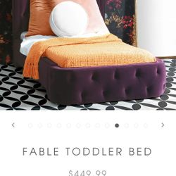 Upholstered Purple Toddler Bed