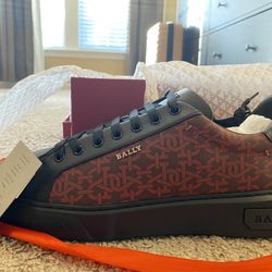*Brand New* Burgundy Bally Miky Low Top Leather Sneakers Sz 11