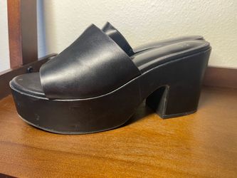 Flip on chunky platform heels