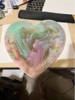 Resin poured heart