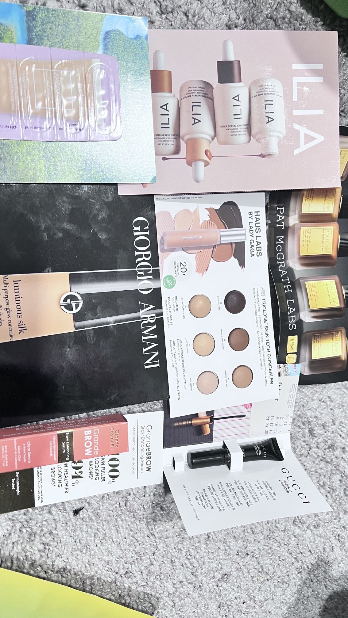 Gucci Mascara,grande Brow Serum Mini, Foundation Samples