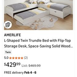 Twin L Shape Bed For Children