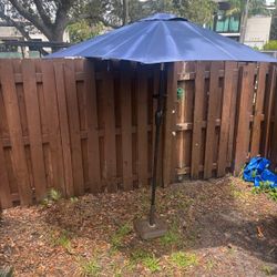 Blue Patio umbrella and Stand $50