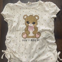 Girls Bear Don’t Hug Me Shirt Size 5 By Love Peace & Lip Glose #7
