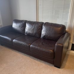 Dania Leather Sofa - Dark Brown