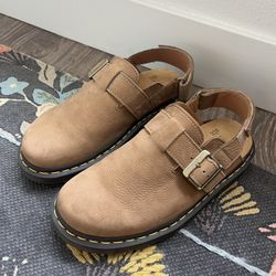 DOC MARTENS JORGE II TUMBLED NUBUCK LEATHER SLINGBACK MULES