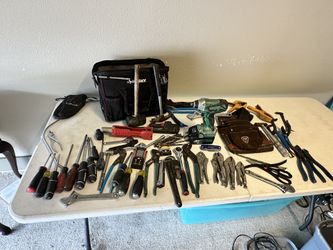 Huge Contractor Tool Lot – Metabo HPT Impact Driver, Husky Bag, Hand Tools & More
