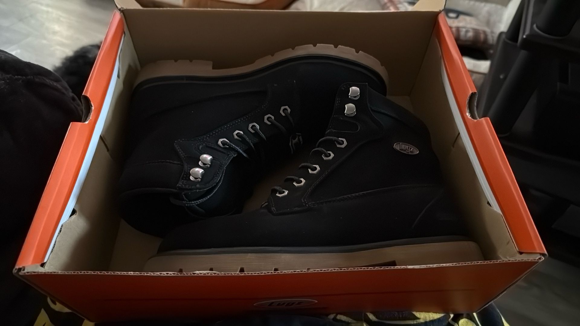 Lugz Women’s Work Boots 9.5 Steel Toe Black