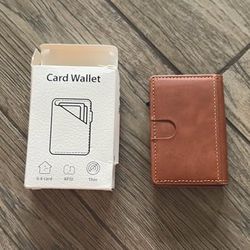 Brown RFID Blocking Pop-Up Card Wallet