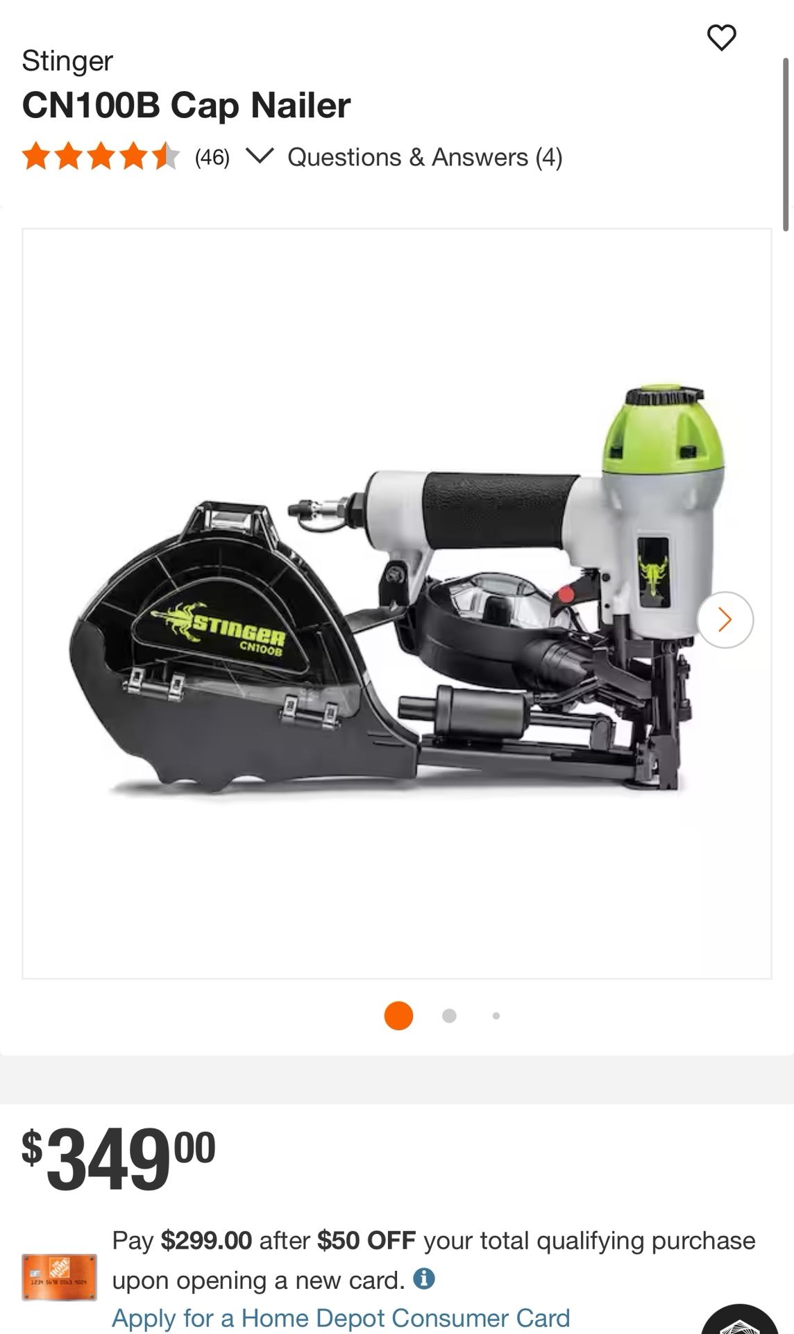stinger cn100b cap nailer