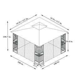 10x10 Outdoor Patio Gazebo Canopy Tent With Ventilated Double Roof And Mosquito net(Detachable Mesh Screen On All Sides),Suitable for Lawn, Garden, Ba