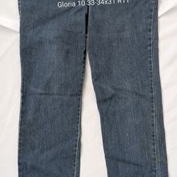 Womens Gloria Vanderbilt 10 Denim Blue Jeans Pan 33-34x31 R11 72% Cotton, 26% Polyester, 2% Elastine