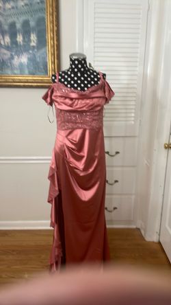 Women  party Maxi Satin Drees Color Cinnamon Pink