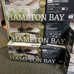 Gazebo III 52 in. Indoor/Outdoor Wet Rated Natural Iron Ceiling Fan with LED Bulbs Included by Hampton Bay 