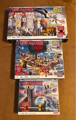 Set of (3) Mega Bloks Legends King Arthur 96121, 96120, 96118