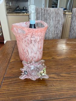 Large heavy glass Champagne bucket