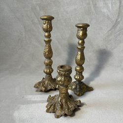 Gold Metal Candle Stick Holders 