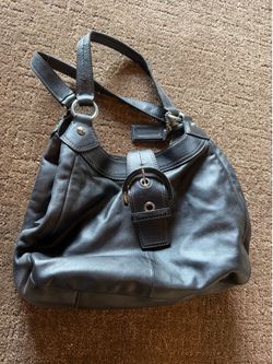 Black learher coach purse